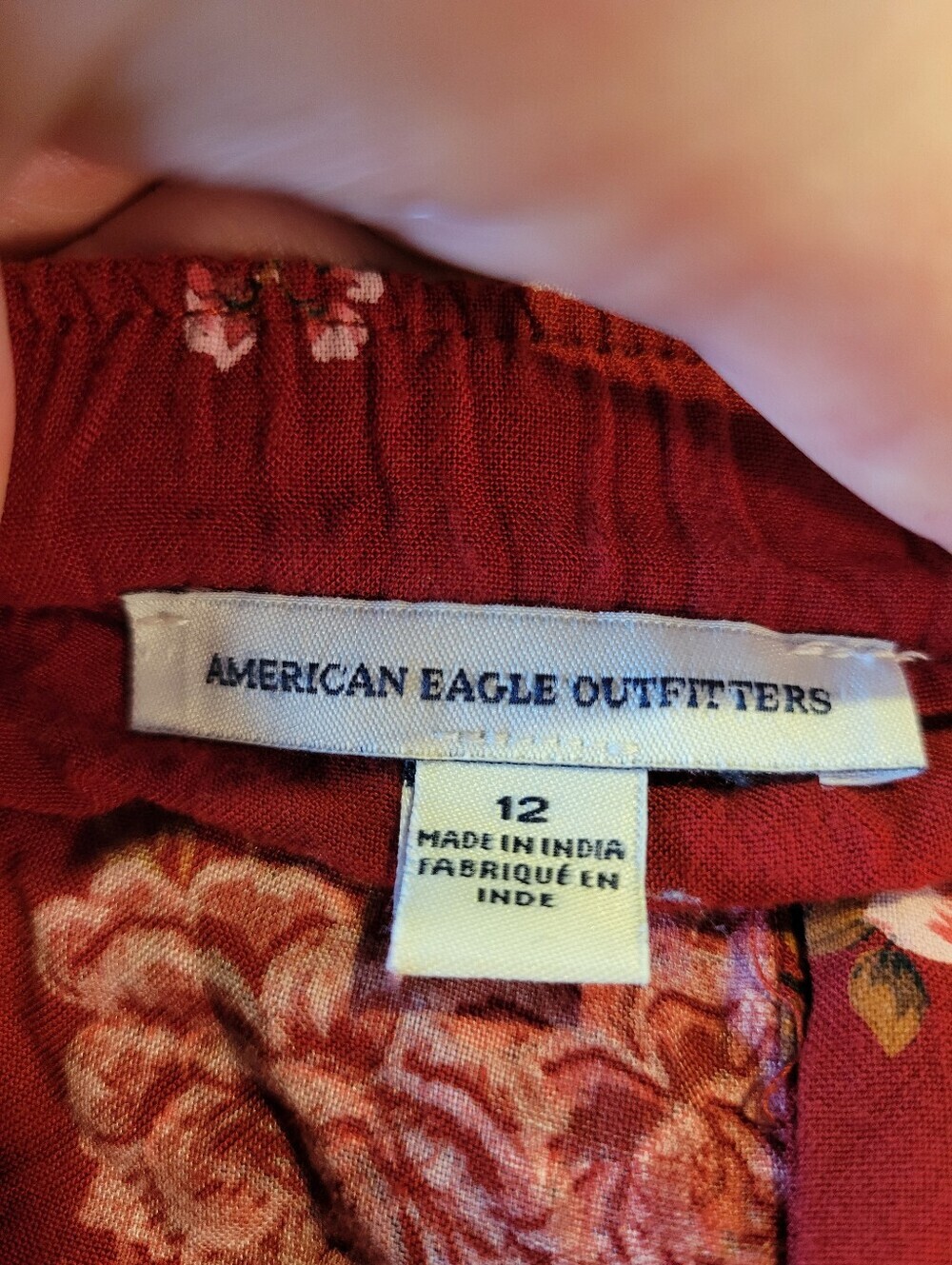 American Eagle Red Floral Button Front Maxi Skirt - Picture 6 of 8